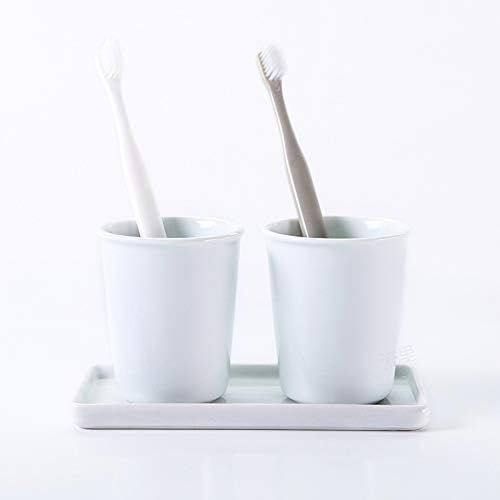 No. 8 - Gaolinci 2 Pcs Simple White Ceramic Mouthwash Cups - 4