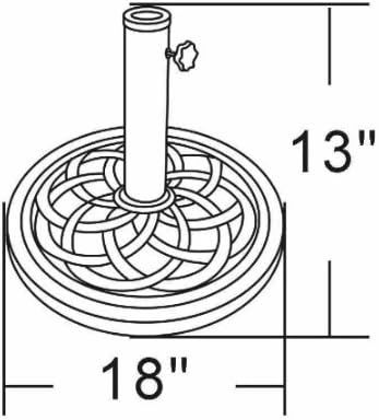 No. 3 - DC America UBP18181-BR Cast Stone Umbrella Base - 3