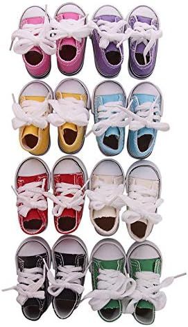 No. 7 - Luckdoll 8 Sets Doll Canvas Shoes - 3