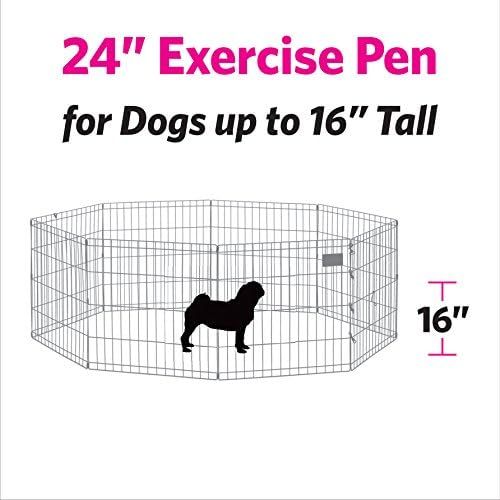 No. 5 - New World Pet Products 24" Foldable Black Metal Dog Exercise Pen - 4