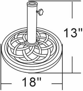 No. 3 - DC America UBP18181-BR Cast Stone Umbrella Base - 3