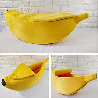 No. 9 - Petgrow Cute Banana Cat Bed House Extra Large Size - 4