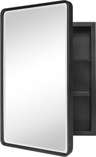 No. 7 - TEHOME Farmhouse Black Metal Framed Bathroom Medicine Cabinet - 1