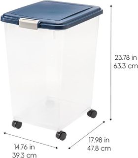 No. 5 - IRIS USA 69qt/50lbs Airtight Pet Food Storage Container With Casters - 2