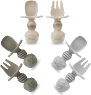 No. 8 - PandaEar 6 Pack Silicone Baby Spoons and Fork Feeding Set - 1