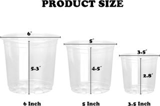 No. 6 - RAOOKIF 24 Pack 6/5/3.5 Inch Clear Nursery Pots - 3