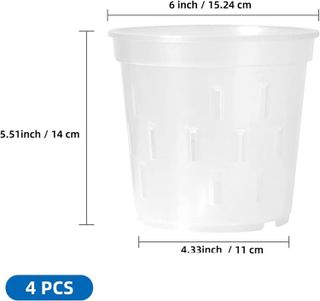 No. 10 - Clear Orchid Pot with Holes(4-Pack) - 2