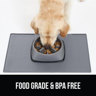 No. 2 - Gorilla Grip 100% Waterproof Raised Edge BPA Free Silicone Pet Feeding Mat - 5