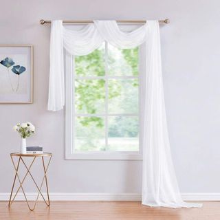 No. 4 - Premium Quality Extra Long Sheer Bright White Window Scarf - 3