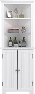 No. 5 - UTEX Tall Bathroom Corner Cabinet - 1