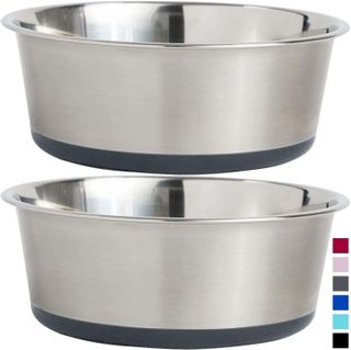 No. 4 - Gorilla Grip Stainless Steel Metal Pet Bowls Set of 2 - 1