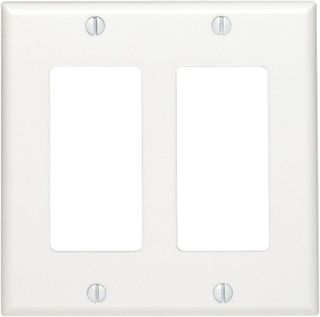 No. 9 - Leviton 80409-W 2-Gang Decora/GFCI Device Wallplate - 1