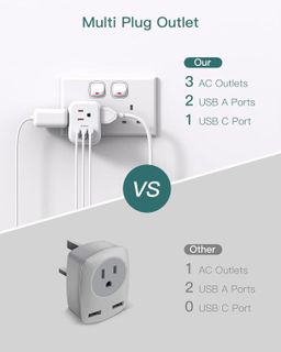 No. 10 - Addtam US to UK Ireland Plug Adapter - 3