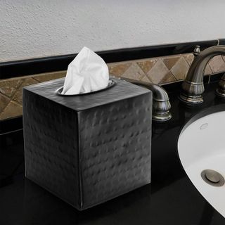 No. 7 - Monarch Abode 19127 Hand Hammered Tissue Box Square Cover Holder and Dispenser - 3