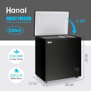 No. 6 - WANAI 5.0 Cubic Feet Deep Chest Freezer - 2