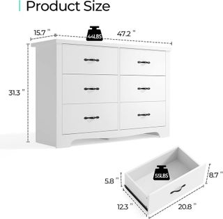 No. 9 - LINSY HOME 6 Drawer Double Dresser - 2