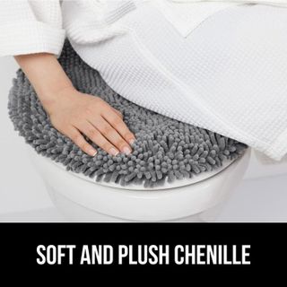 No. 1 - Gorilla Grip Soft Chenille Bathroom Toilet Lid Cover - 4