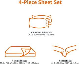 No. 3 - Amazon Basics Kid's Soft Easy-Wash Lightweight Microfiber 4-Piece Sheet Set - 5