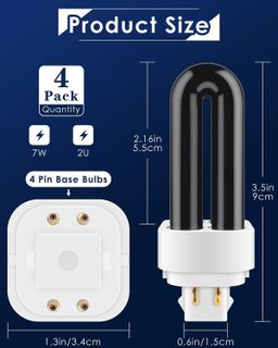 No. 7 - 7W Replacement Bulbs for Dynatrap DT1050 DT1100 DT1250 - 4