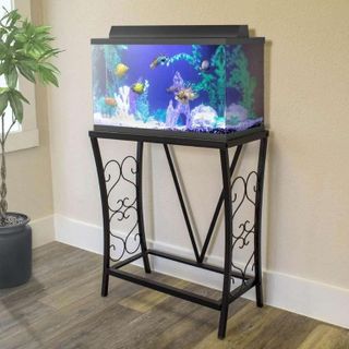 No. 7 - Aquatic Fundamentals 20 Gallon Black Metal Scroll Aquarium Stand - 2