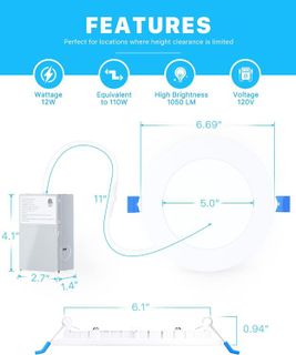 No. 10 - Ensenior 16 Pack Ultra-Thin LED Recessed Lighting 6 Inch 5CCT - 4