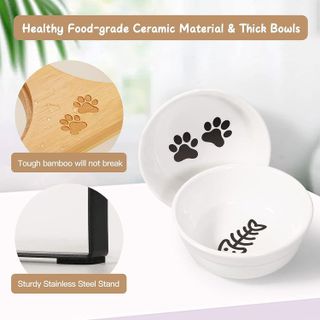 No. 8 - Ceramic Elevated Cat Bowls - 4