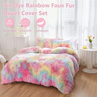 No. 5 - SUCSES Pink Plush Shaggy Duvet Cover - 3