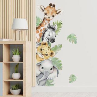 No. 9 - Watercolor Jungle Animal Wall Decals - 2