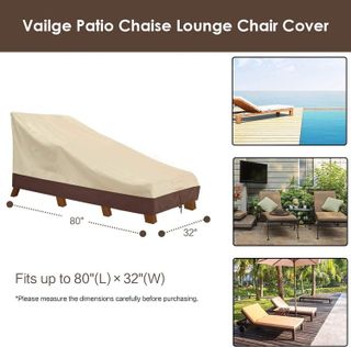 No. 7 - Vailge Waterproof Patio Chaise Lounge Cover - 2