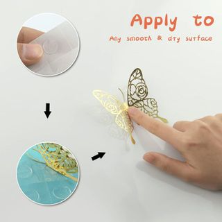 No. 9 - Metallic Gold Butterflies Wall Stickers - 3