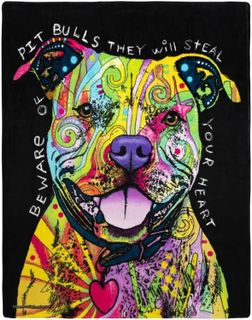 No. 8 - Dawhud Direct Colorful Pit Bull Fleece Blanket - 1