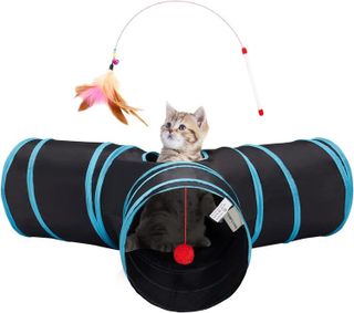 No. 1 - Tempcore Pet Cat Tunnel Tube Toys 3 Way Collapsible - 1