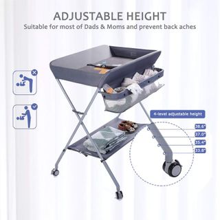 No. 9 - EGREE Baby Portable Folding Diaper Changing Station with Wheels - 3