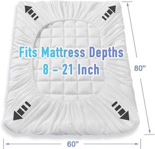 No. 5 - MATBEBY Bedding Quilted Fitted Mattress Pad - 4