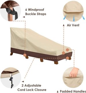 No. 7 - Vailge Waterproof Patio Chaise Lounge Cover - 5