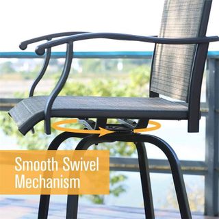 No. 7 - PHI VILLA Patio Swivel Bar Stools Set of 2 - 5