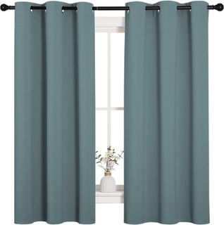 No. 4 - NICETOWN Modern Greyish Blue Blackout Curtains - 2