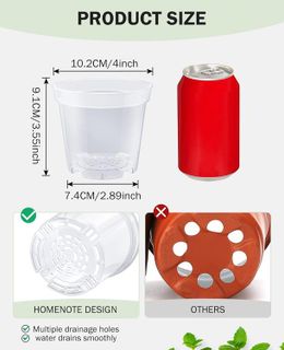 No. 4 - Homenote Clear Nursery Pots - 4