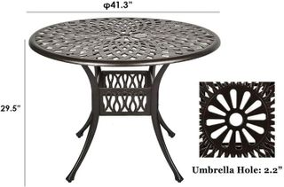 No. 8 - TITIMO Outdoor Round Patio Bistro Dining Table - 3