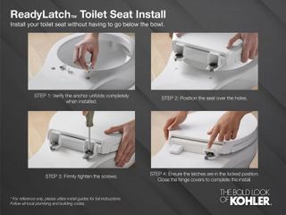 No. 3 - KOHLER 4636-RL-0 Cachet ReadyLatch Elongated Toilet Seat - 3