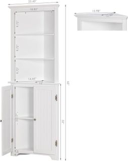 No. 5 - UTEX Tall Bathroom Corner Cabinet - 3