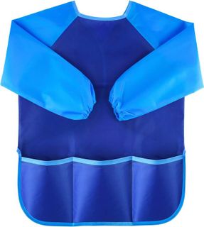 No. 4 - KUUQA Waterproof Children Art Smock Kids Art Aprons with 3 Roomy Pockets - 2