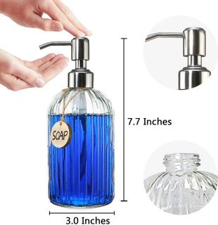 No. 4 - JASAI Clear Glass Soap Dispenser - 5