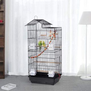 No. 6 - Yaheetech 39-inch Roof Top Large Flight Parrot Bird Cage - 2