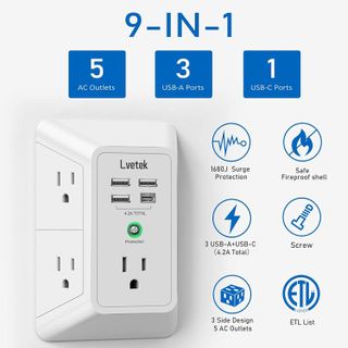 No. 3 - Lvetek Multi Plug Outlet Extender - 4