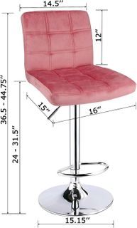 No. 2 - Leopard Outdoor Products Velvet Pink Square Back Patio Stools & Bar Chairs - 2