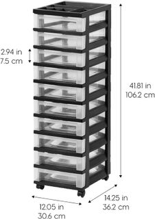 No. 4 - IRIS USA 10 Drawer Rolling Storage Cart with Organizer Top - 3