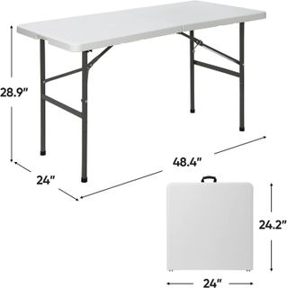 No. 3 - SUPER DEAL Portable 4 Foot Plastic Folding Table - 5