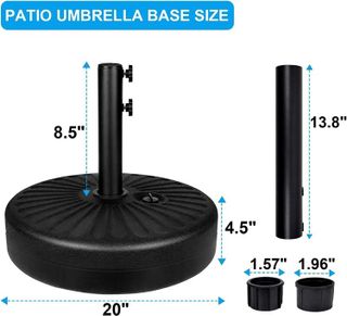 No. 1 - Simple Deluxe 20" Round Heavy Duty Patio Umbrella Base Stand - 2