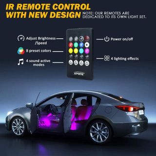 No. 10 - Xprite RGB LED Car Interior Bluetooth Light Strips - 5